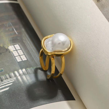 Mother Pearl Golden Ring